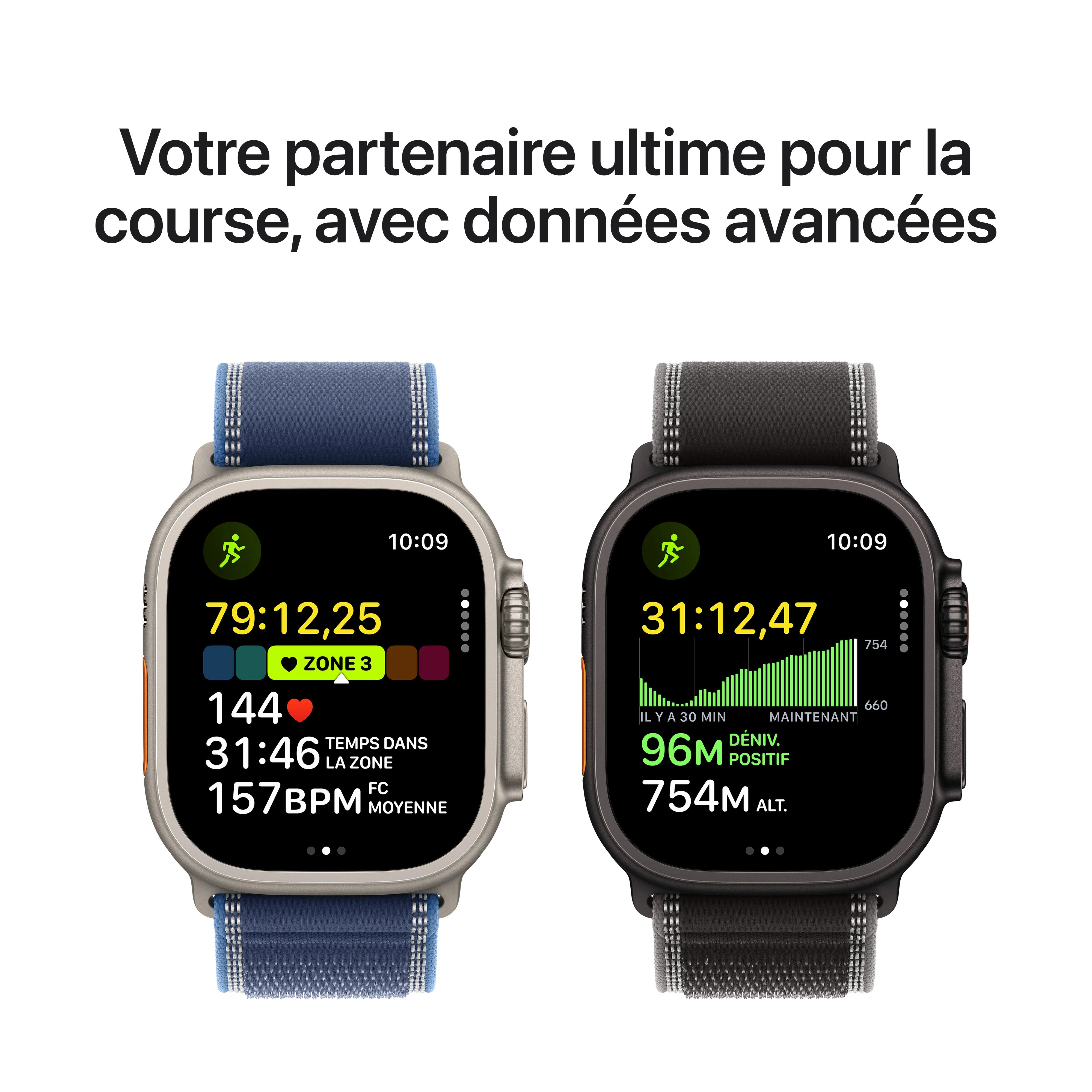 Apple Watch Ultra 3 GPS + Cellular, Boîtier en titane noir de 49 mm, Bracelet Océan noir - Image 5