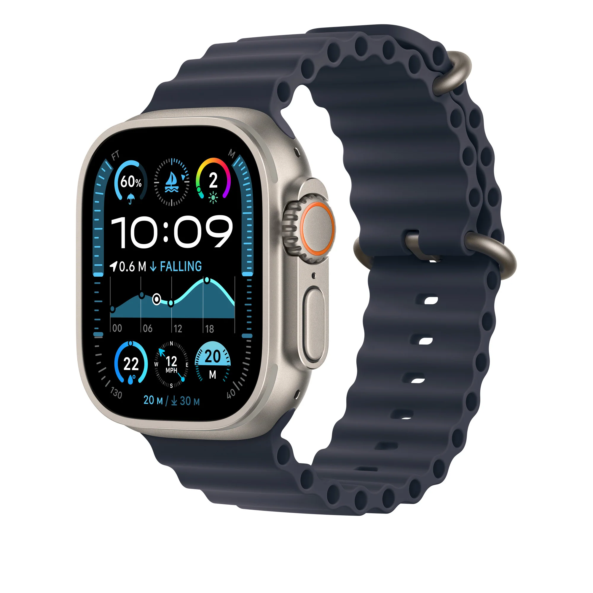 Apple Bracelet Océan • 49mm • Marine Titane Naturel - Image 2