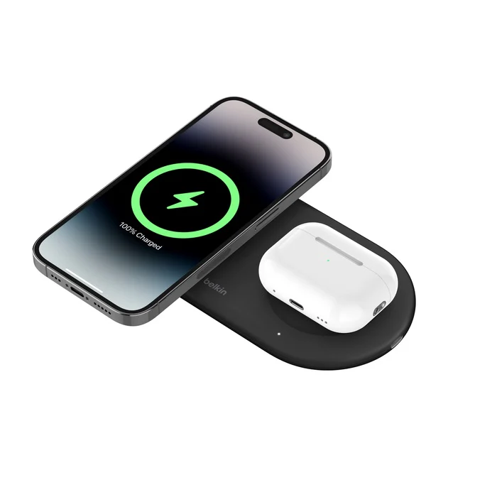 Belkin BoostCharge Pro 2 in 1 Qi2 Charging Pad • 15W • Noir - Image 2