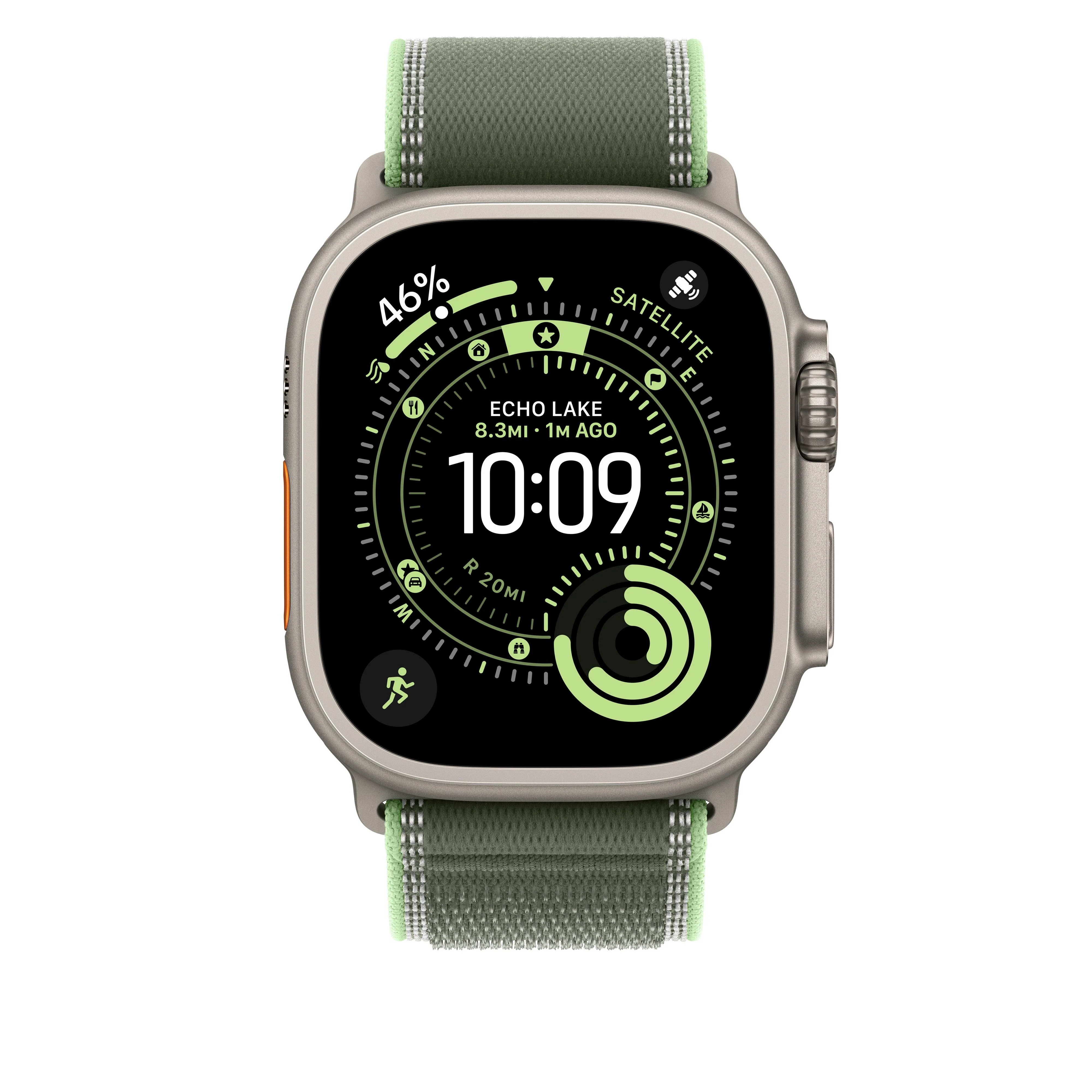 Boucle Trail vert/vert fluo 49 mm - S/M - Finition titane naturel - Image 3