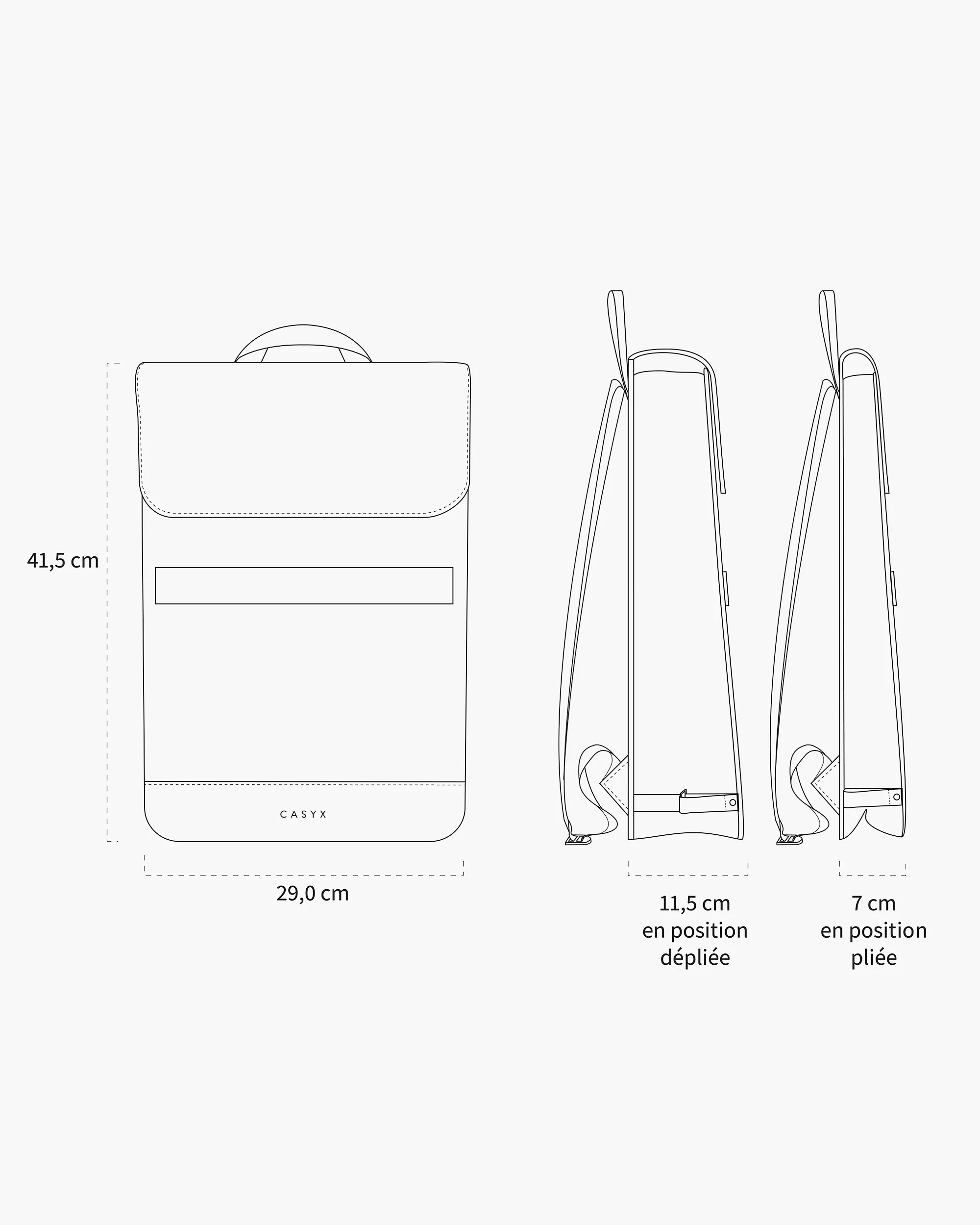 Casyx Storm • Sac à dos imperméable et modulable • Gris Brume - Image 10