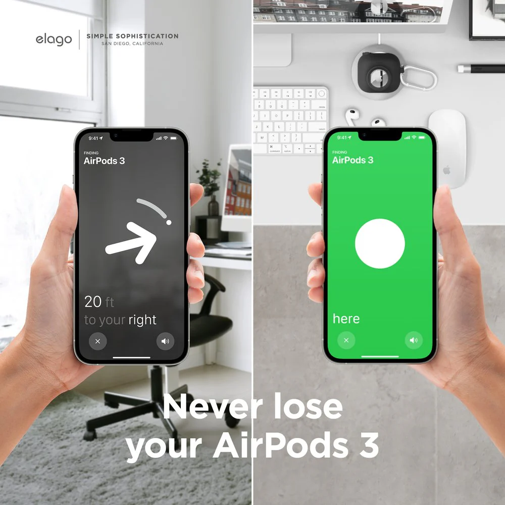 ELAGO Airpods 3 • Coque avec emplacement pour Airtag • Noir - Image 8