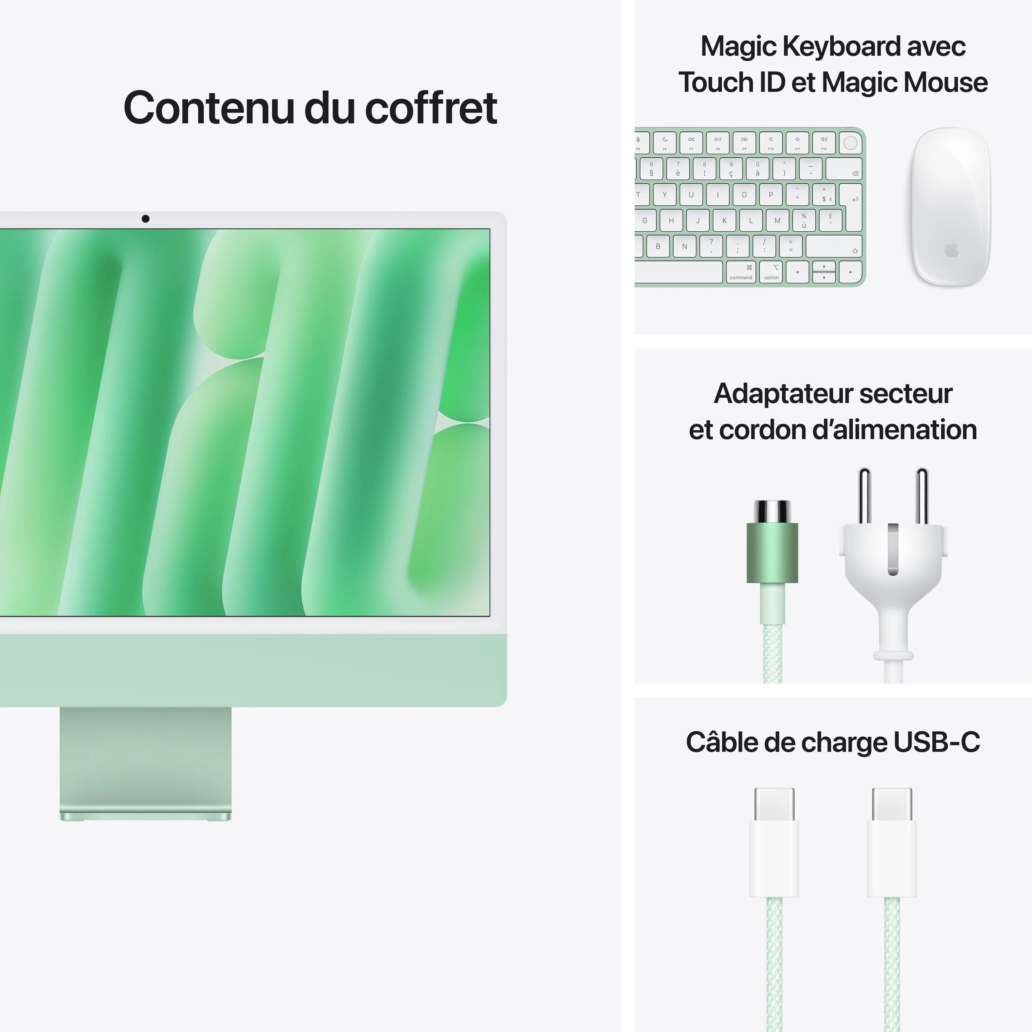 iMac 24" M4 10C/16GB/512GB/GPU10C/Gbit • Suisse-Français • Touch Num • Vert - Image 18