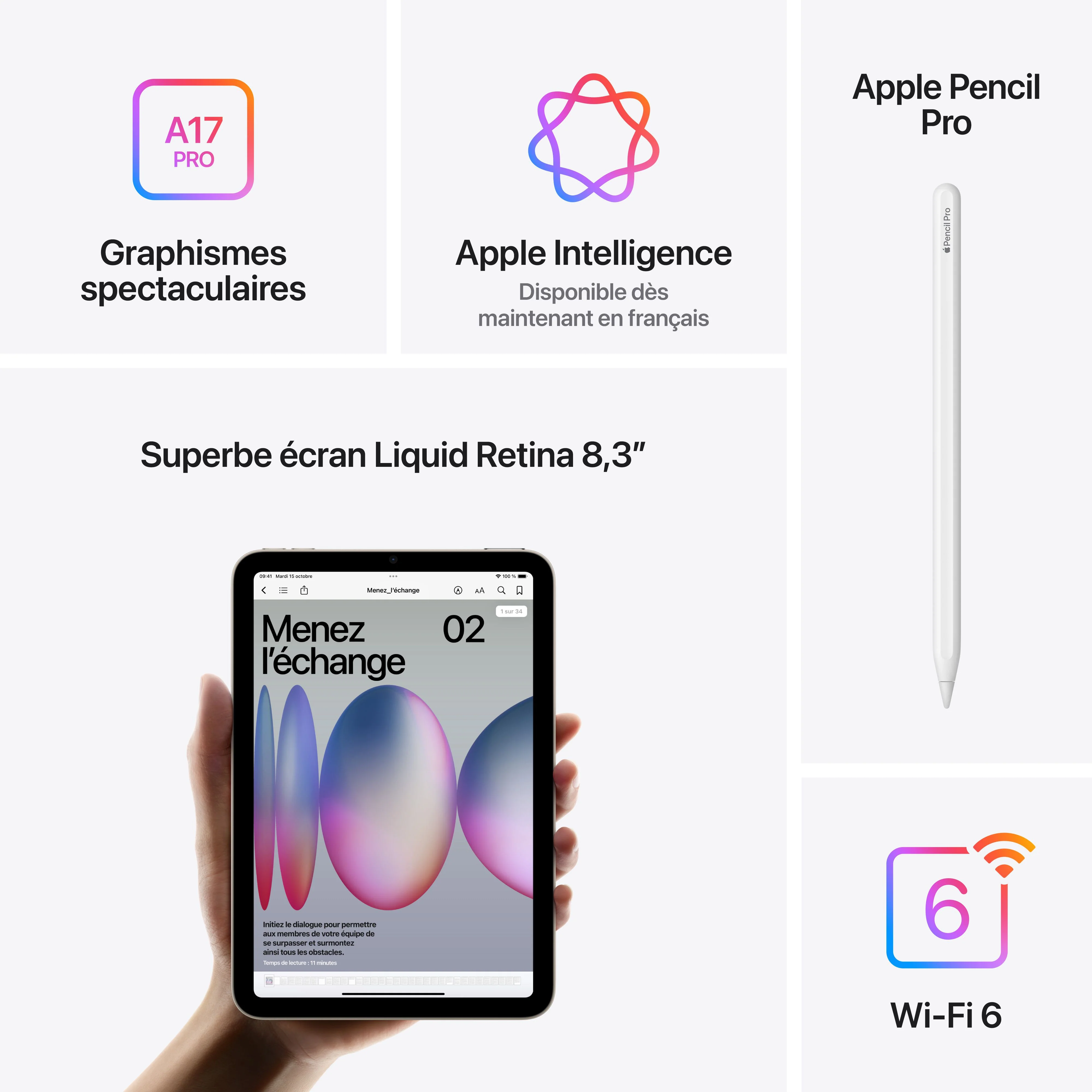 iPad mini Wi-Fi 512 Go - Gris sidéral (A17 Pro) - Image 7