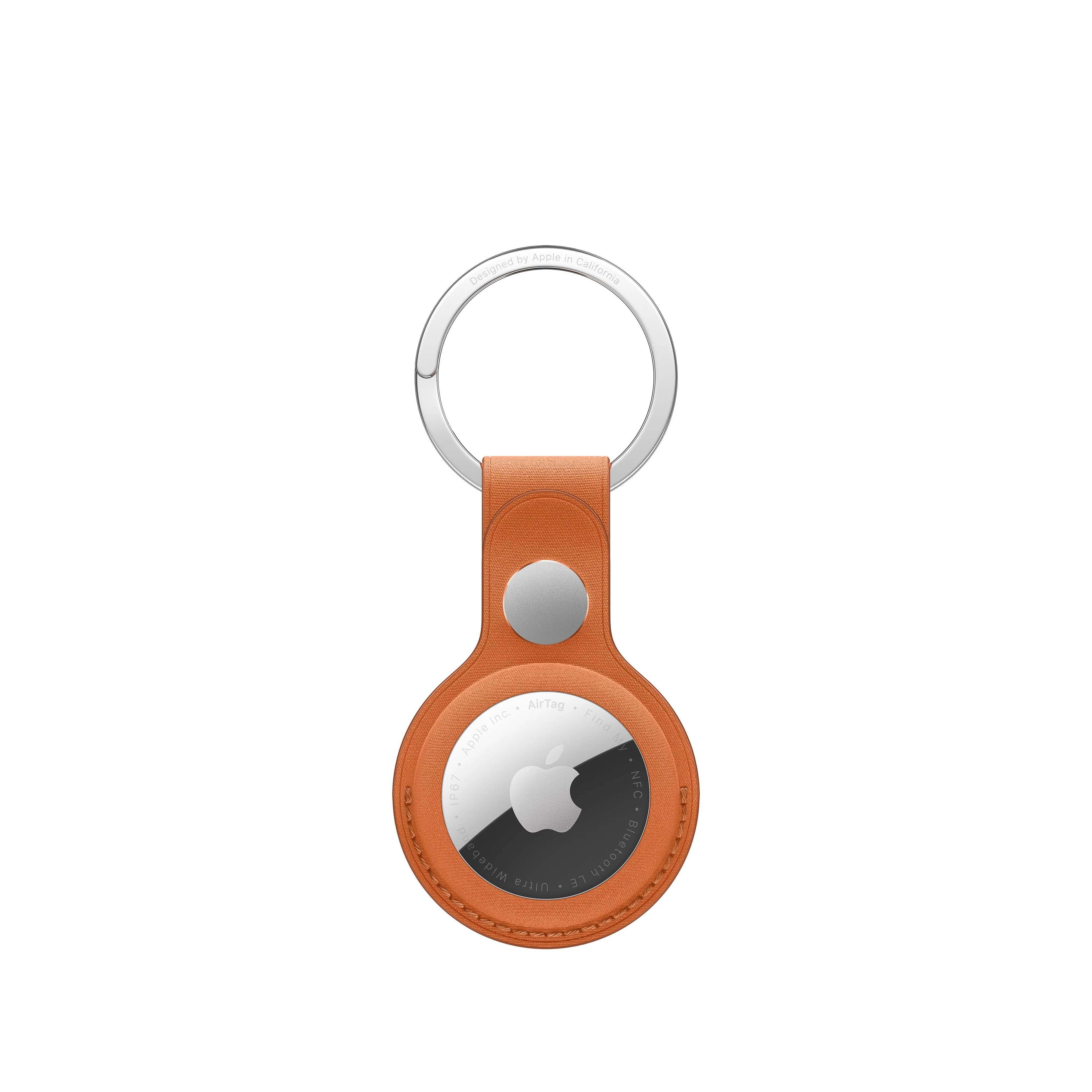 Porte-clés en tissage fin AirTag - Roux orangé