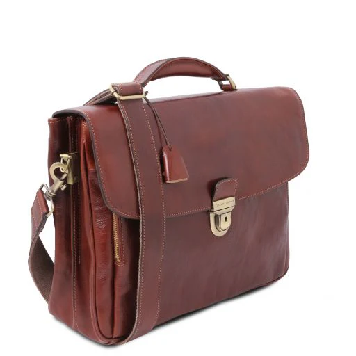 Tuscany Leather Alessandria Laptop Briefcase • 14" • Brun Foncé - Image 2