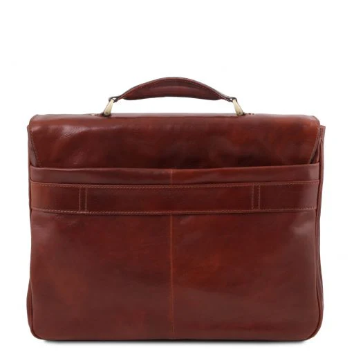 Tuscany Leather Alessandria Laptop Briefcase • 14" • Brun Foncé - Image 3